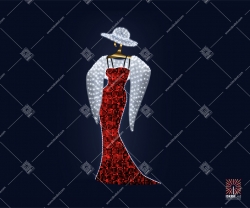 Светодиодная 2D-фигура Красная дама"