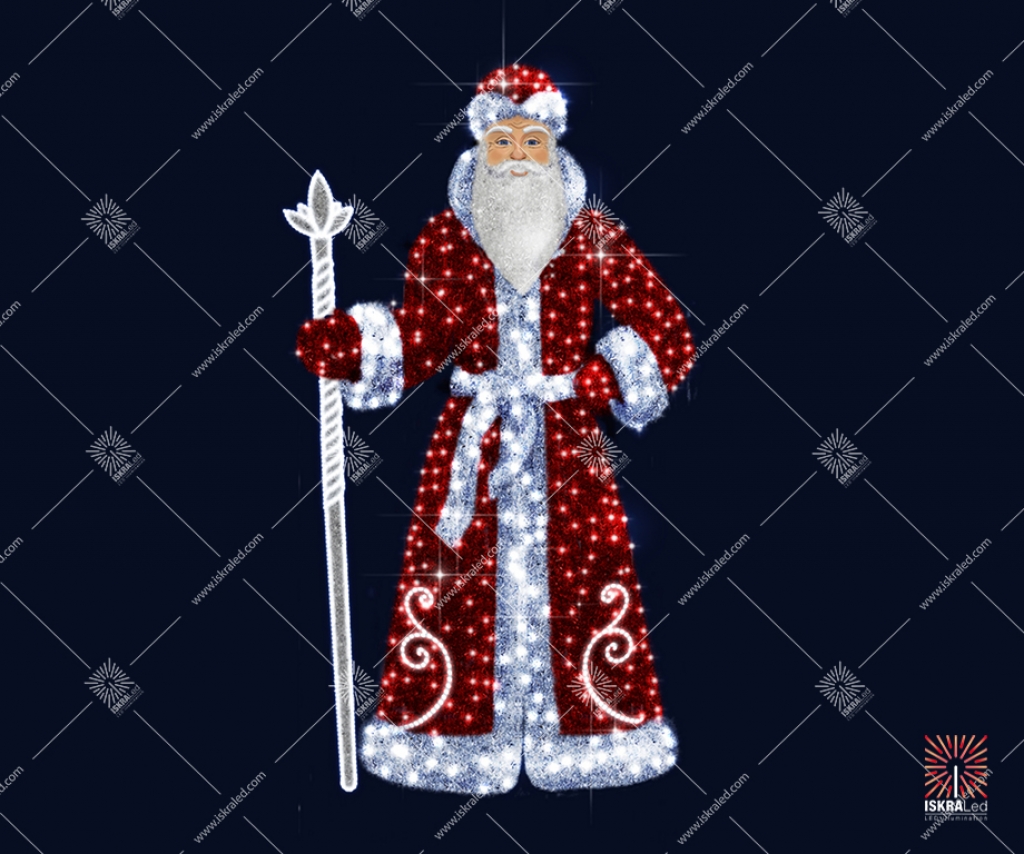 Светодиодная 3D-фигура Дед Мороз"